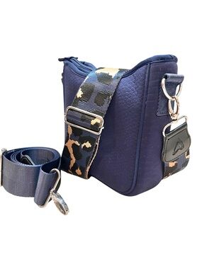 PreneLove Navy Crossbody Bag Neoprene Camera Style Guitar Straps Nylon Travel